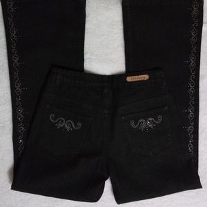 CosJeans  Sz 4p Blk Jeans Embellished Rhinestones
